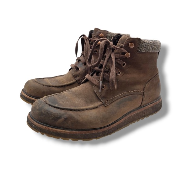 UGG Merrick Boots Mens 10 Brown Waterproof Leather Mid SCUFFED - Picture 5 of 11